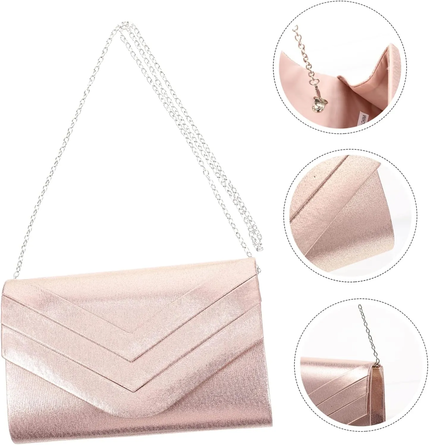 Ladies Evening Bag Envelope Bag Women Tote Envelope Clutch Chain Wallet Mini Wallet for Women White