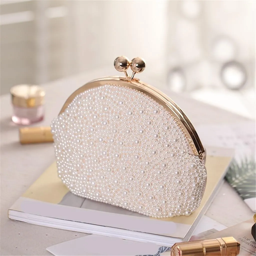 Ladies Handbag Pearl Chain Banquet Bag
