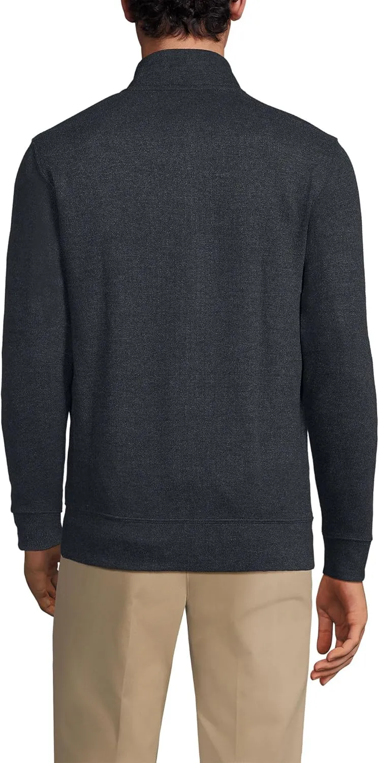 Lands' End Men's Bedford Rib Quarter Zip Sweater
