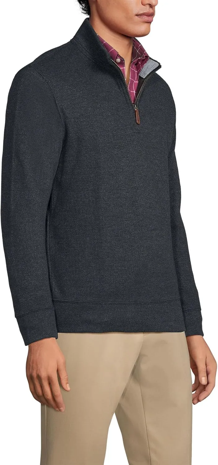 Lands' End Men's Bedford Rib Quarter Zip Sweater