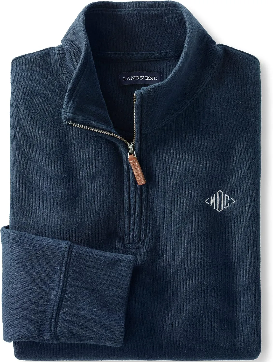 Lands' End Men's Bedford Rib Quarter Zip Sweater