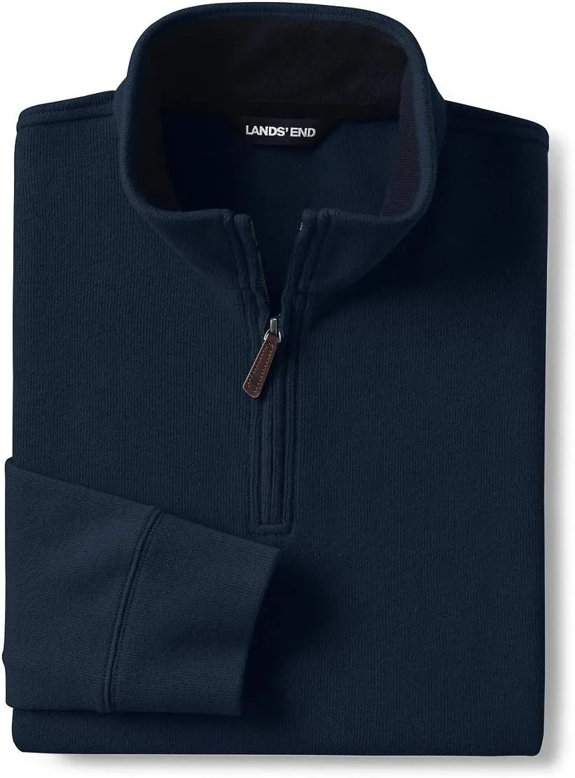 Lands' End Men's Bedford Rib Quarter Zip Sweater