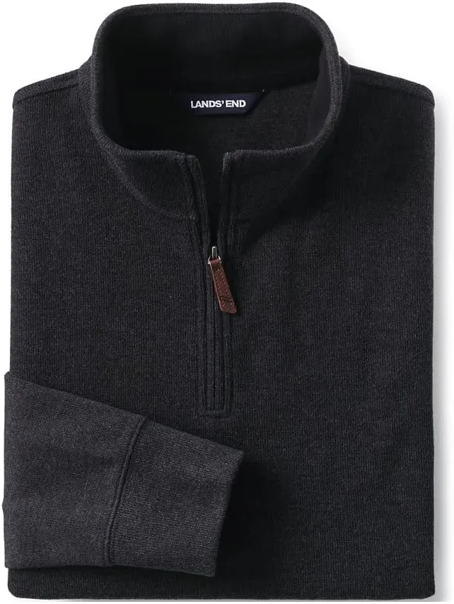 Lands' End Men's Bedford Rib Quarter Zip Sweater