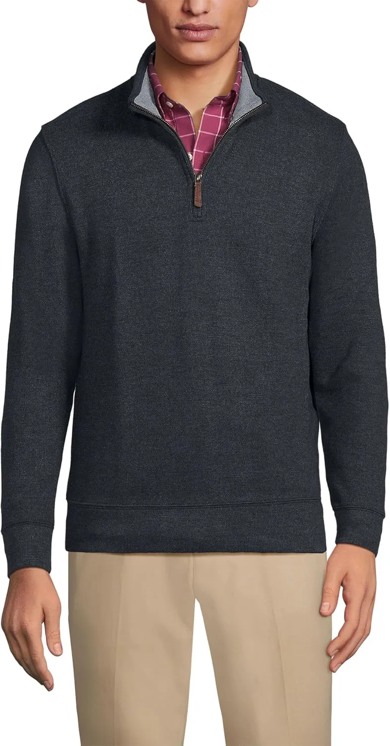 Lands' End Men's Bedford Rib Quarter Zip Sweater