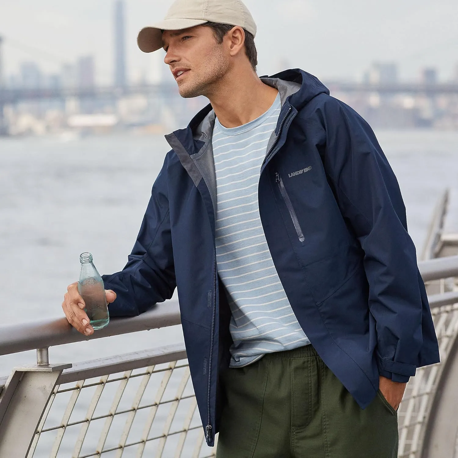 Lands' End Men's Waterproof Rain Jacket