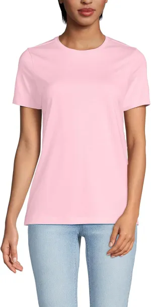 Lands' End Women's Relaxed American-Grown Supima Cotton Crew Neck T-Shirt