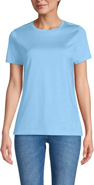Lands' End Women's Relaxed American-Grown Supima Cotton Crew Neck T-Shirt