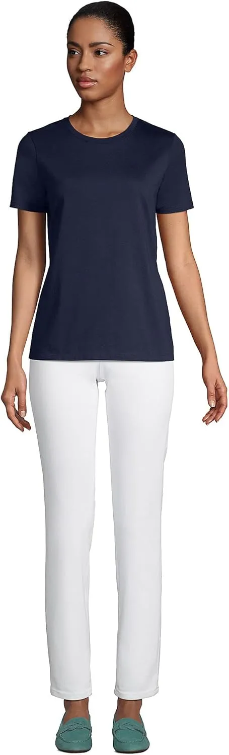 Lands' End Women's Relaxed American-Grown Supima Cotton Crew Neck T-Shirt