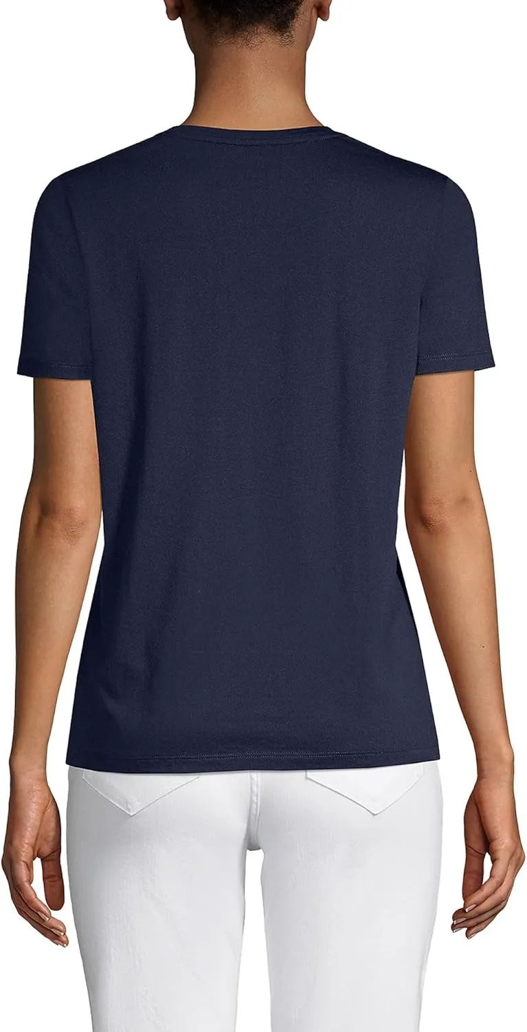 Lands' End Women's Relaxed American-Grown Supima Cotton Crew Neck T-Shirt