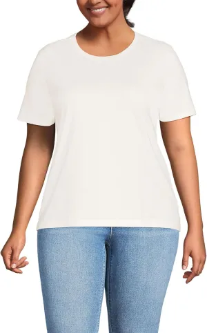 Lands' End Women's Relaxed American-Grown Supima Cotton Crew Neck T-Shirt