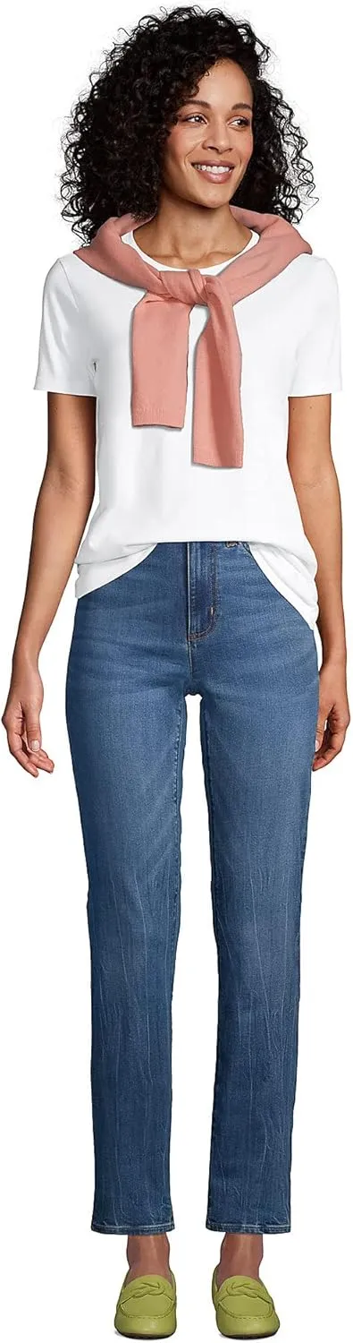 Lands' End Women's Relaxed American-Grown Supima Cotton Crew Neck T-Shirt