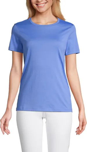 Lands' End Women's Relaxed American-Grown Supima Cotton Crew Neck T-Shirt