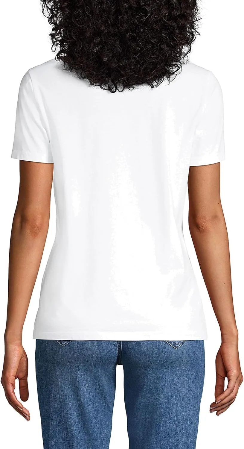 Lands' End Women's Relaxed American-Grown Supima Cotton Crew Neck T-Shirt