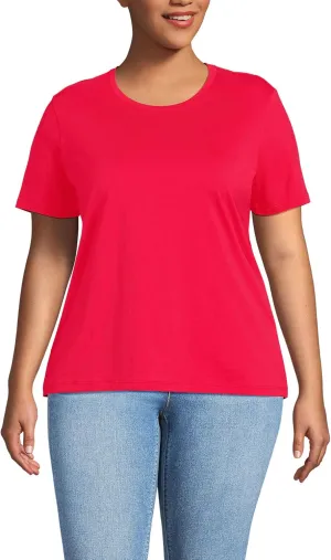Lands' End Women's Relaxed American-Grown Supima Cotton Crew Neck T-Shirt