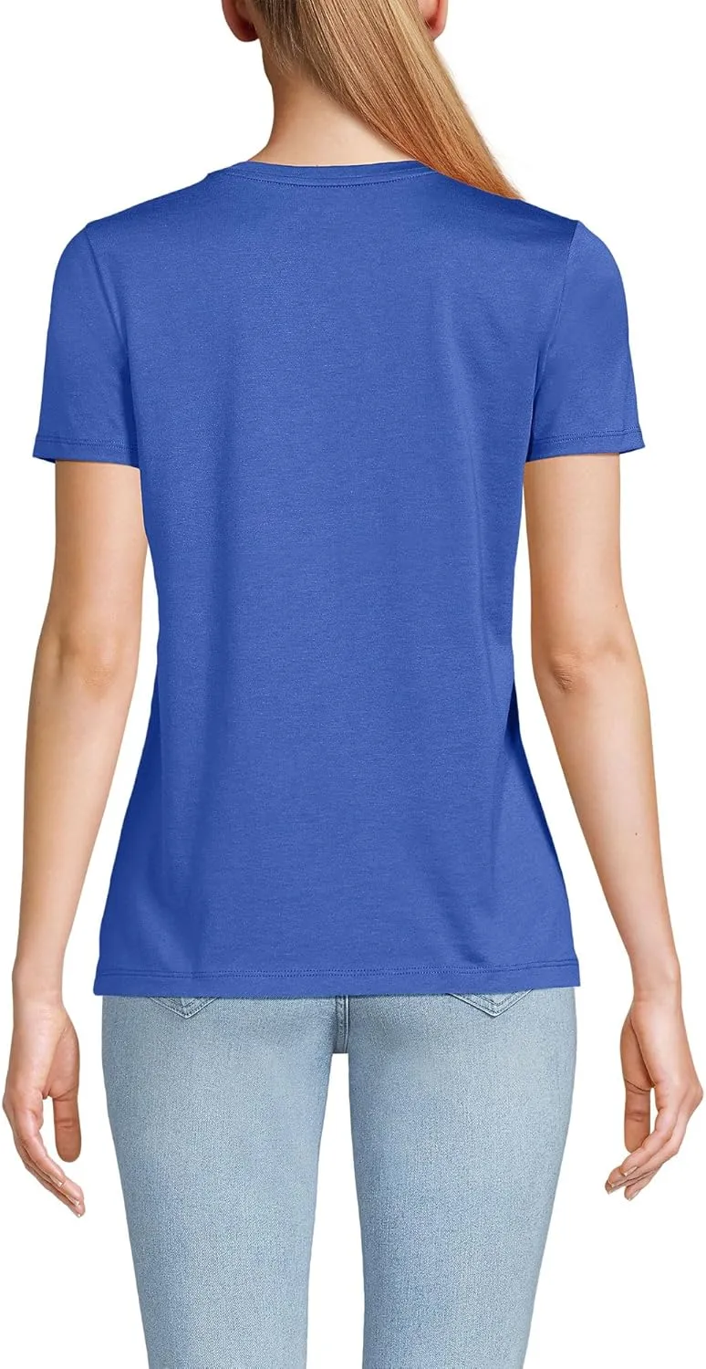 Lands' End Women's Relaxed American-Grown Supima Cotton Crew Neck T-Shirt