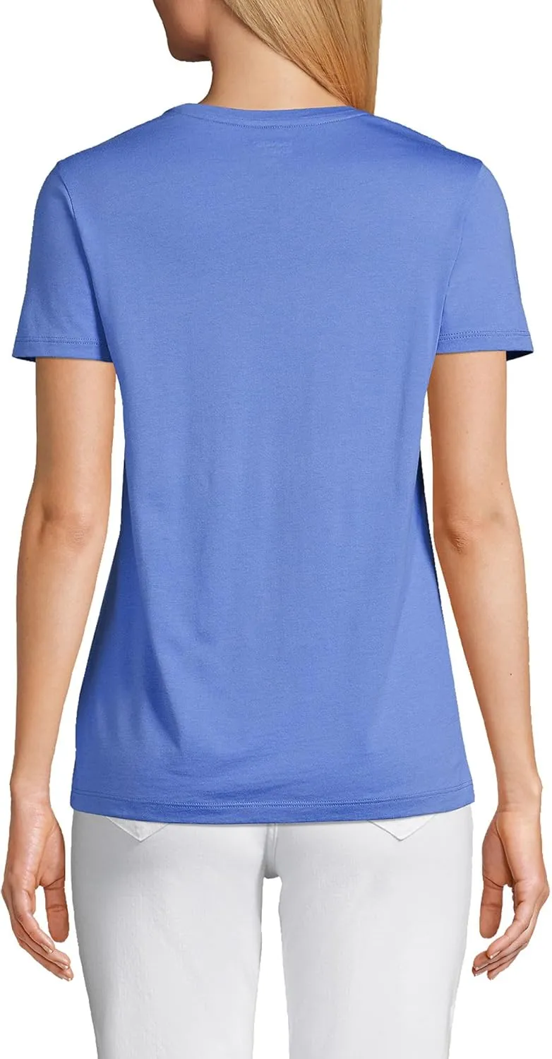 Lands' End Women's Relaxed American-Grown Supima Cotton Crew Neck T-Shirt