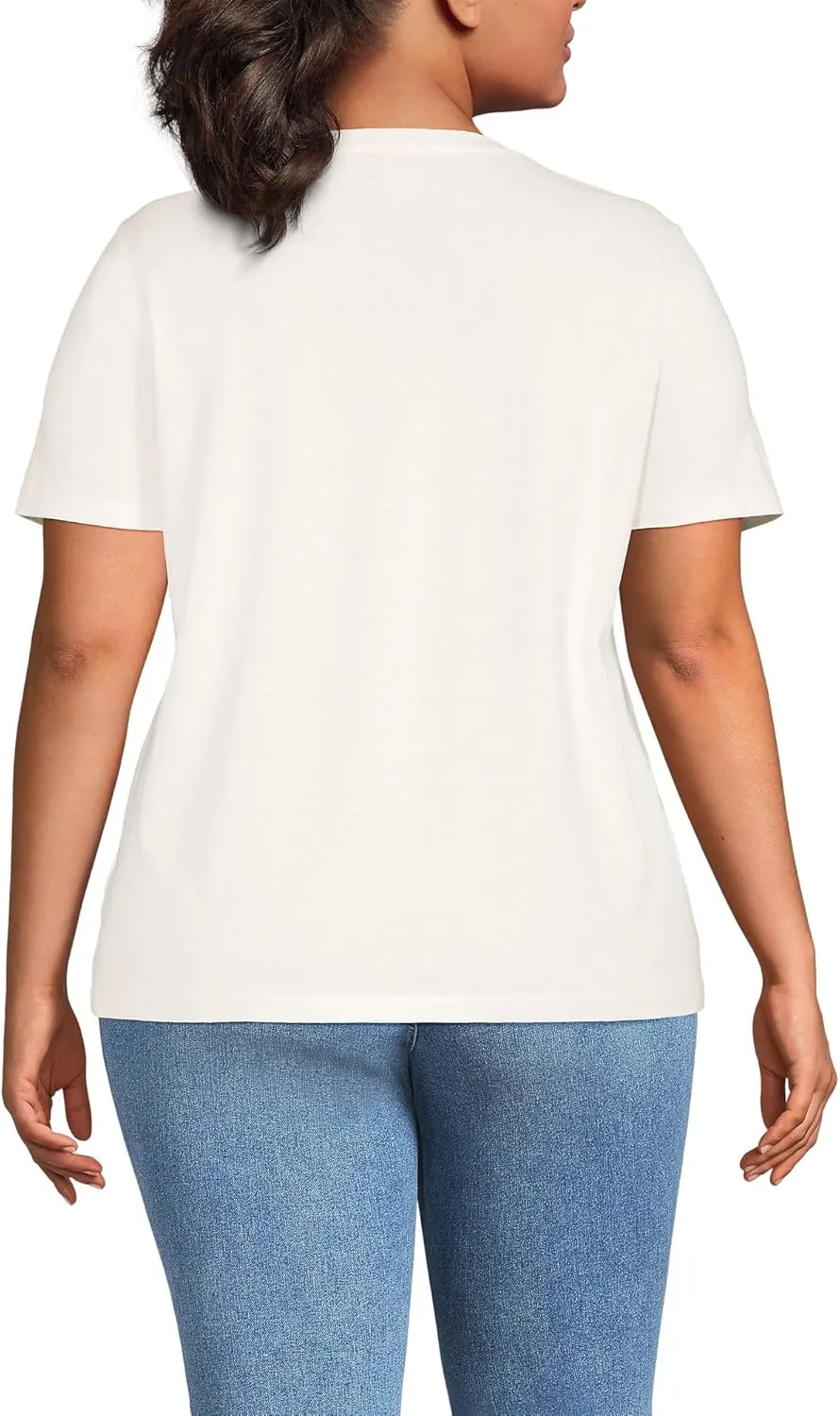 Lands' End Women's Relaxed American-Grown Supima Cotton Crew Neck T-Shirt