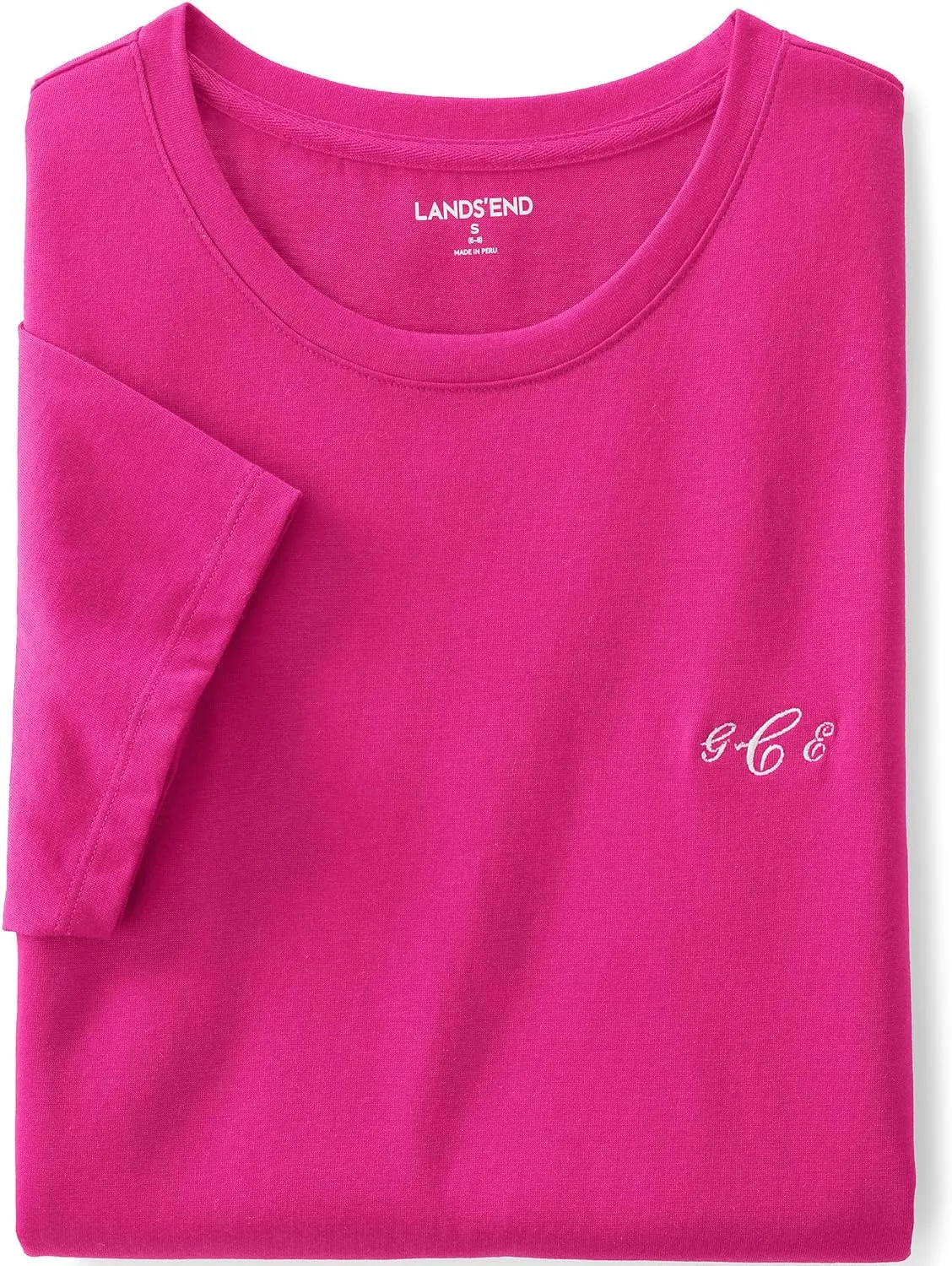 Lands' End Women's Relaxed American-Grown Supima Cotton Crew Neck T-Shirt