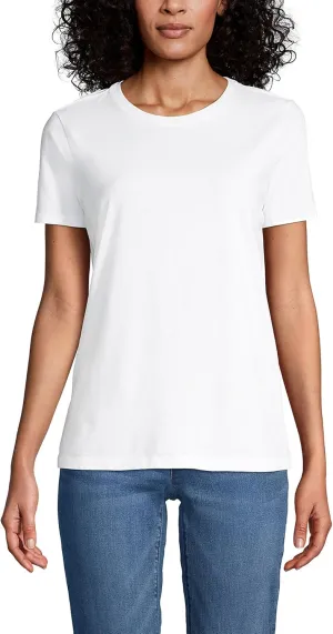 Lands' End Women's Relaxed American-Grown Supima Cotton Crew Neck T-Shirt