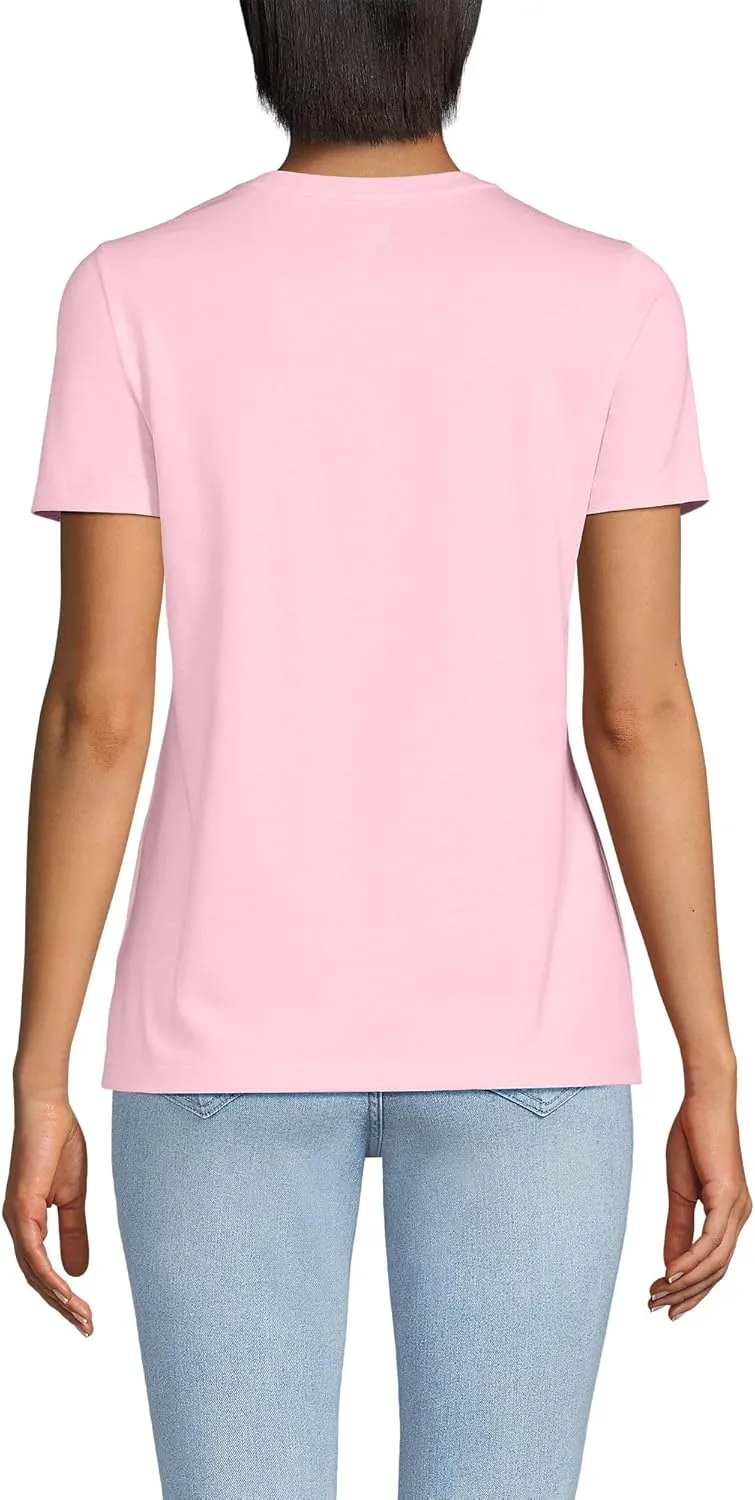 Lands' End Women's Relaxed American-Grown Supima Cotton Crew Neck T-Shirt