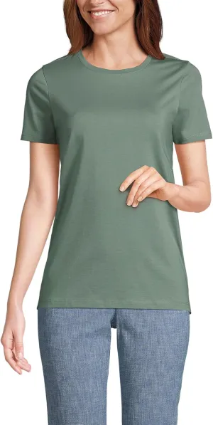 Lands' End Women's Relaxed American-Grown Supima Cotton Crew Neck T-Shirt