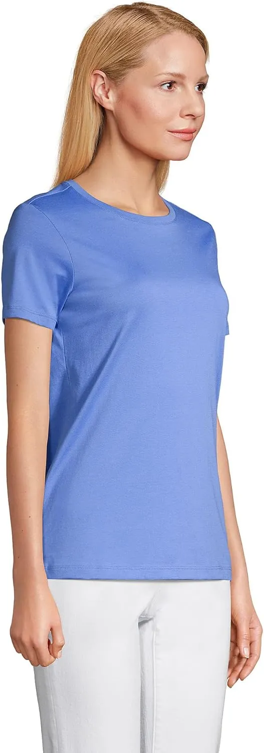 Lands' End Women's Relaxed American-Grown Supima Cotton Crew Neck T-Shirt