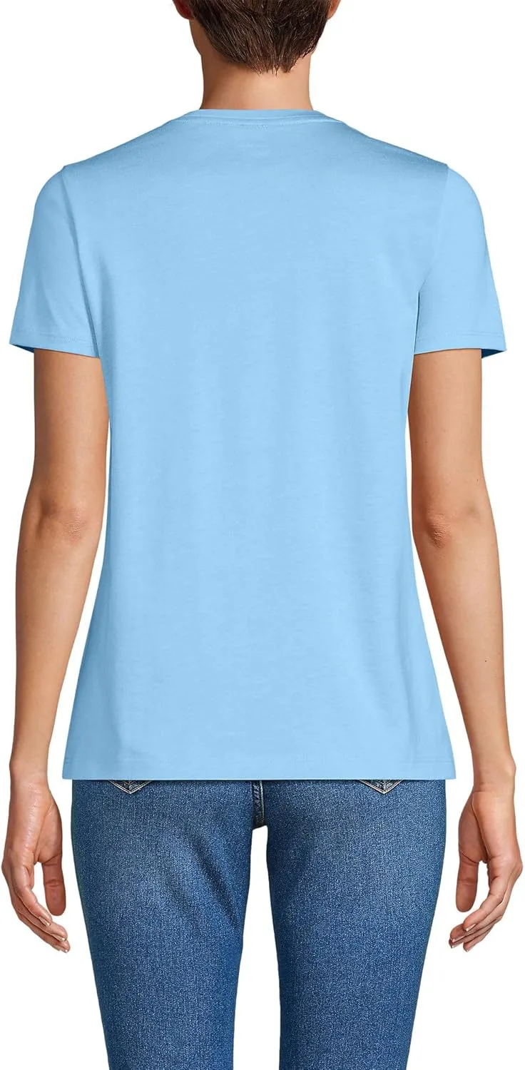 Lands' End Women's Relaxed American-Grown Supima Cotton Crew Neck T-Shirt