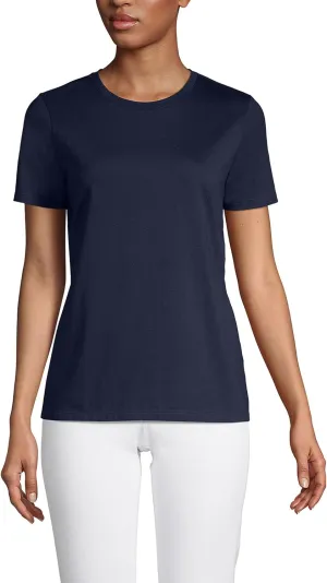 Lands' End Women's Relaxed American-Grown Supima Cotton Crew Neck T-Shirt