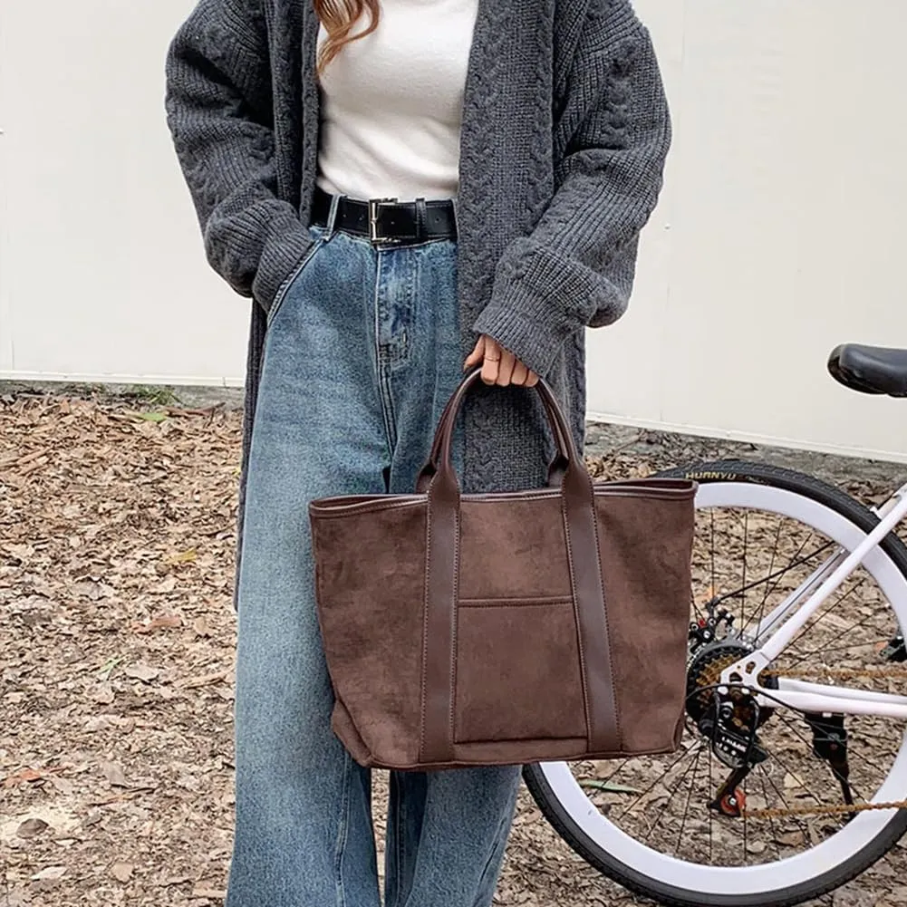 Large Capacity Suede Hobo Bag for Women | Vintage Slouchy Purse | Stylish Commute Satchel