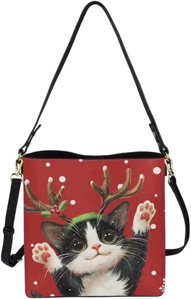 Leather Bucket Bags for Women Trendy Large Tote Bag Hobo Bags Lady Purses and Handbags Travel Cross Body Bag Purses