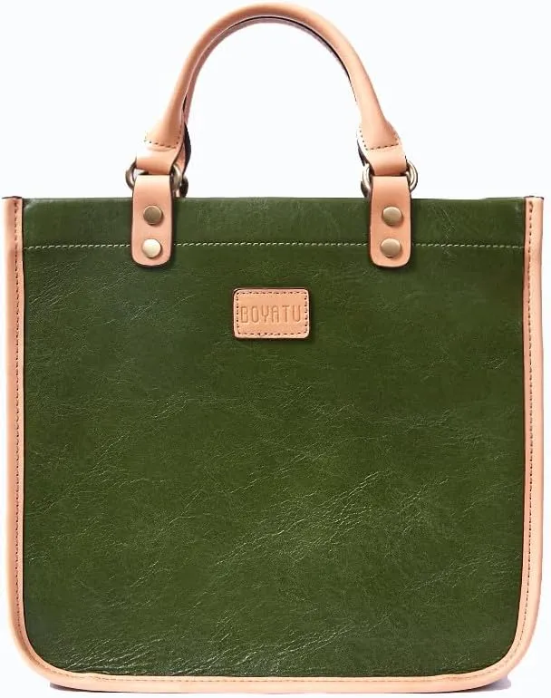 Leather Purse Tote Bags for Women: Genuine Leather Crossbody Bag for Travel Commute - Fashion Ladies Satchel Handbag