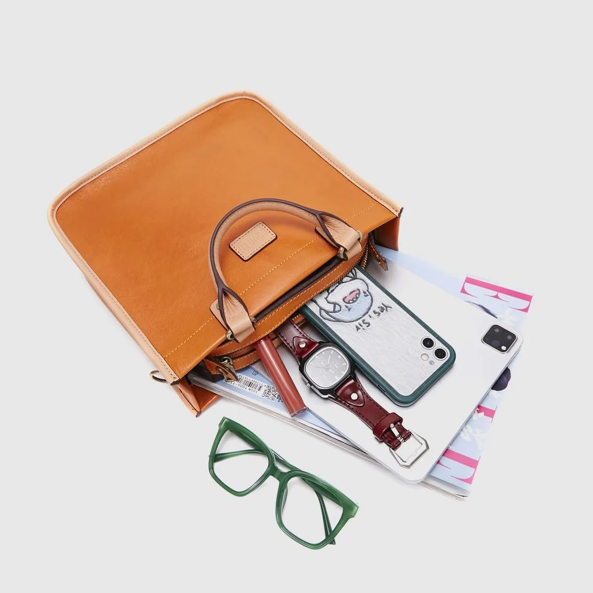Leather Purse Tote Bags for Women: Genuine Leather Crossbody Bag for Travel Commute - Fashion Ladies Satchel Handbag