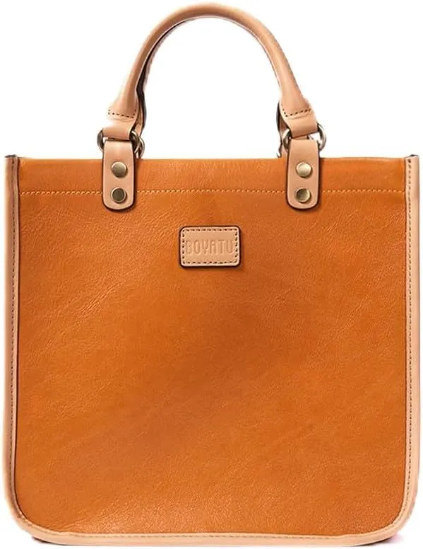 Leather Purse Tote Bags for Women: Genuine Leather Crossbody Bag for Travel Commute - Fashion Ladies Satchel Handbag