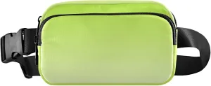 Lemon Green Floral White Gradient Women Fanny Packs Waterproof Belt Bags Hip Pack Cute Cross Body Waist Pack