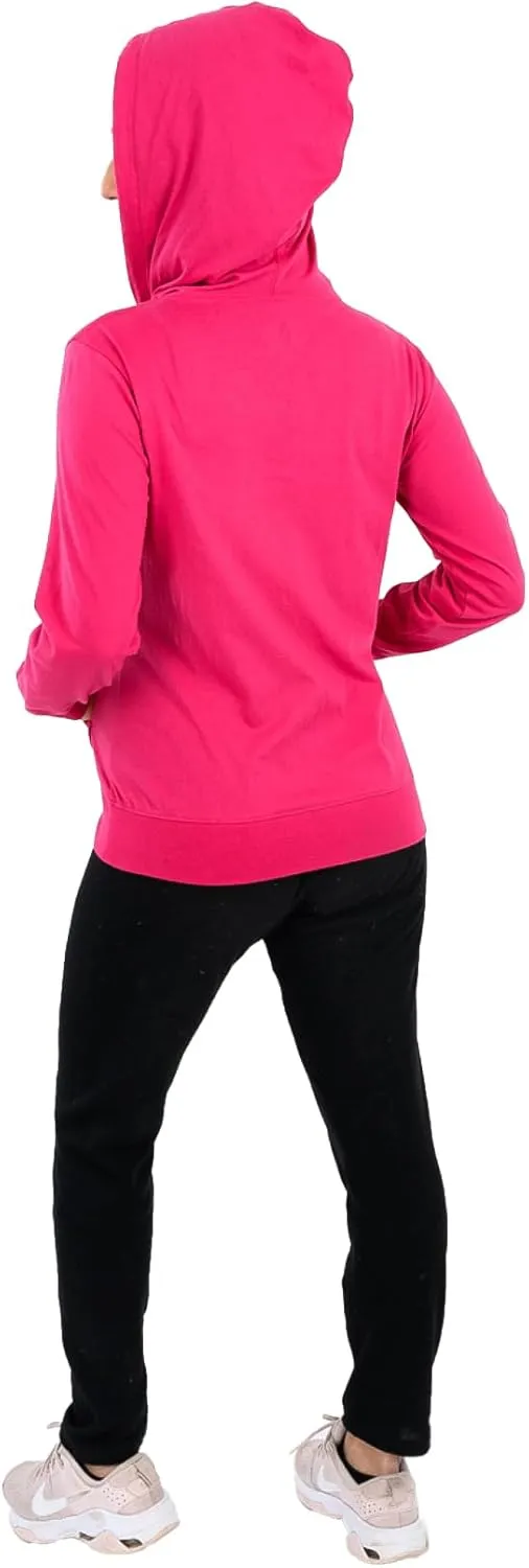 Lightweight Hoodies for Women, Zip Up Hoodie  Soft Jersey Long Sleeve, Hooded Sweatshirt