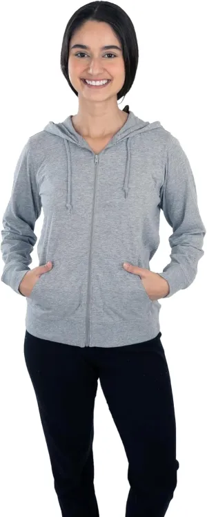 Lightweight Hoodies for Women, Zip Up Hoodie  Soft Jersey Long Sleeve, Hooded Sweatshirt