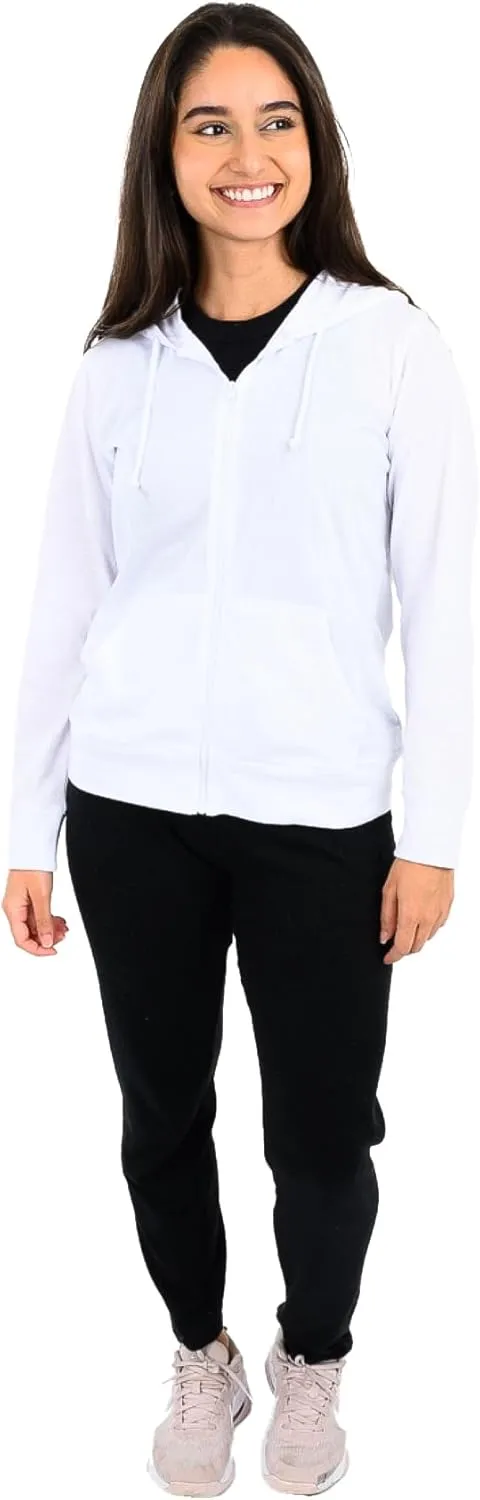 Lightweight Hoodies for Women, Zip Up Hoodie  Soft Jersey Long Sleeve, Hooded Sweatshirt