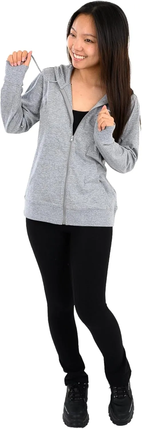 Lightweight Hoodies for Women, Zip Up Hoodie  Soft Jersey Long Sleeve, Hooded Sweatshirt