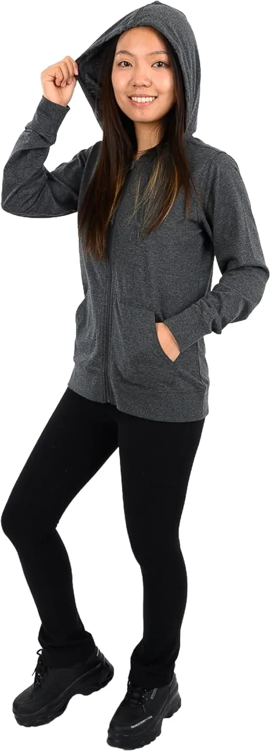 Lightweight Hoodies for Women, Zip Up Hoodie  Soft Jersey Long Sleeve, Hooded Sweatshirt