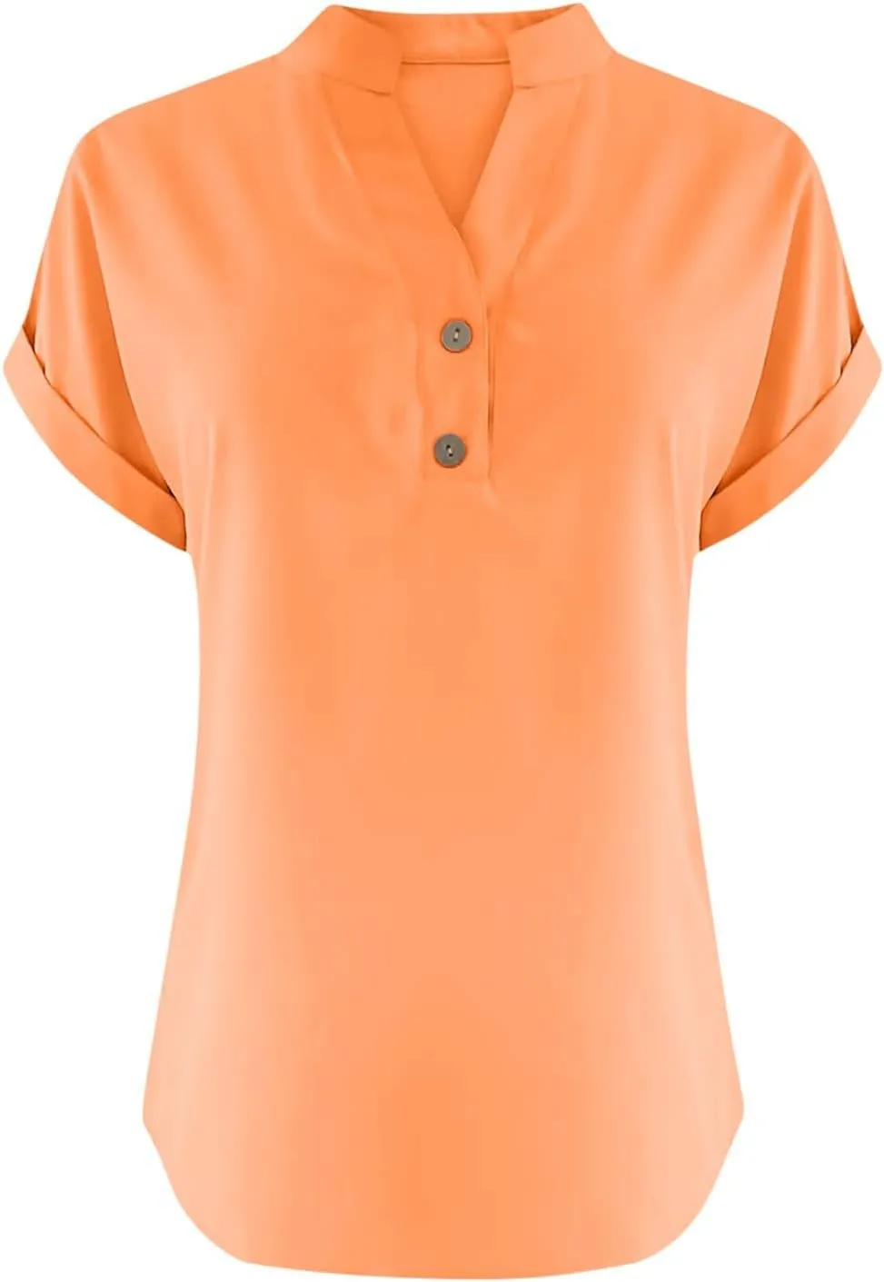 Linen Shirts for Women Summmer Short Sleeve Casual Tops Henley Vcation Beach Lounge Button Lightweight Tunic Blouse