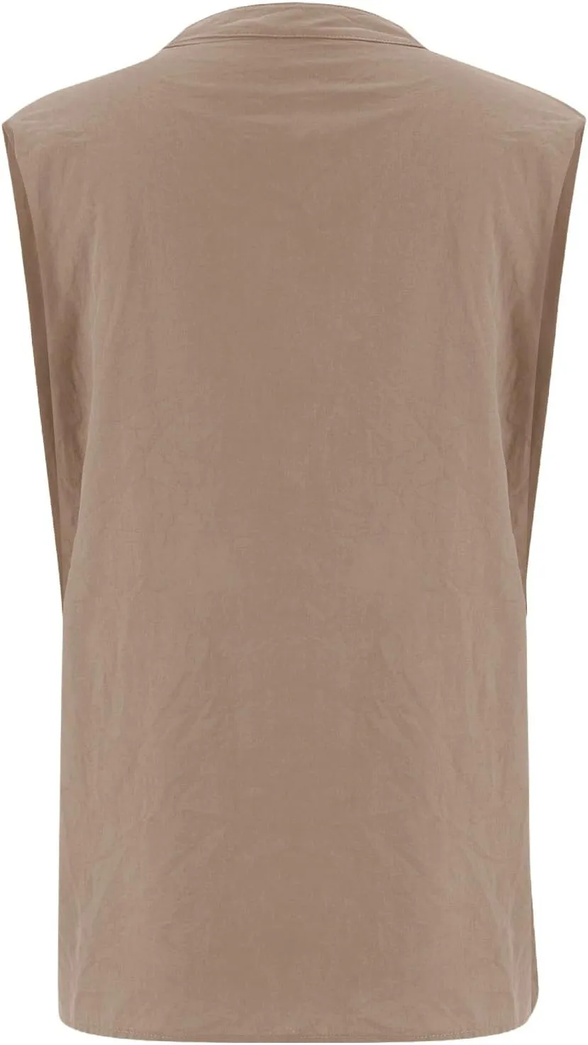Linen Tank Tops for Women Button Down Sleeveless V Neck Loose Comfort Shirts Plus Size Summer Clothes for Women