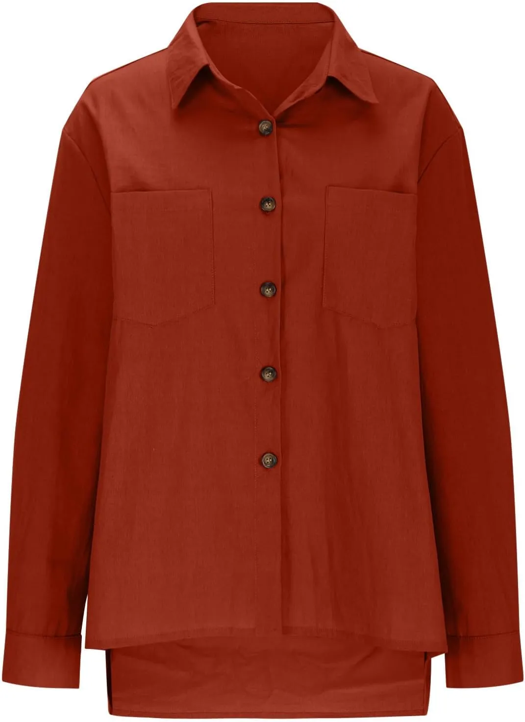 Linen Tops for Women Cotton Linen Button Down Shirt Casual Lightweight Long Sleeve Solid Colorloose Work Blouses