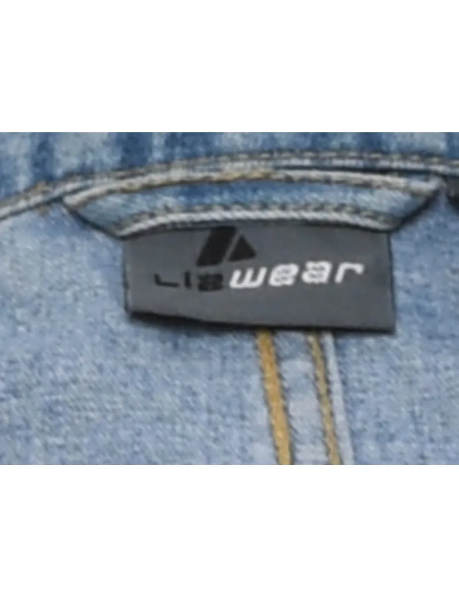 Liz Wear Stone Wash Button-Front Denim Jacket - L