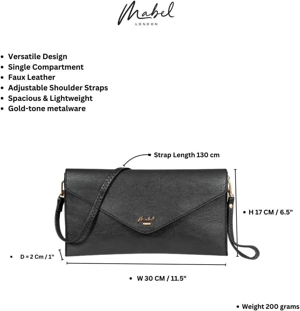 Mabel Women's Faux Leather Wristlet Clutch with Adjustable Strap  Small Evening Shoulder Purse  Piper