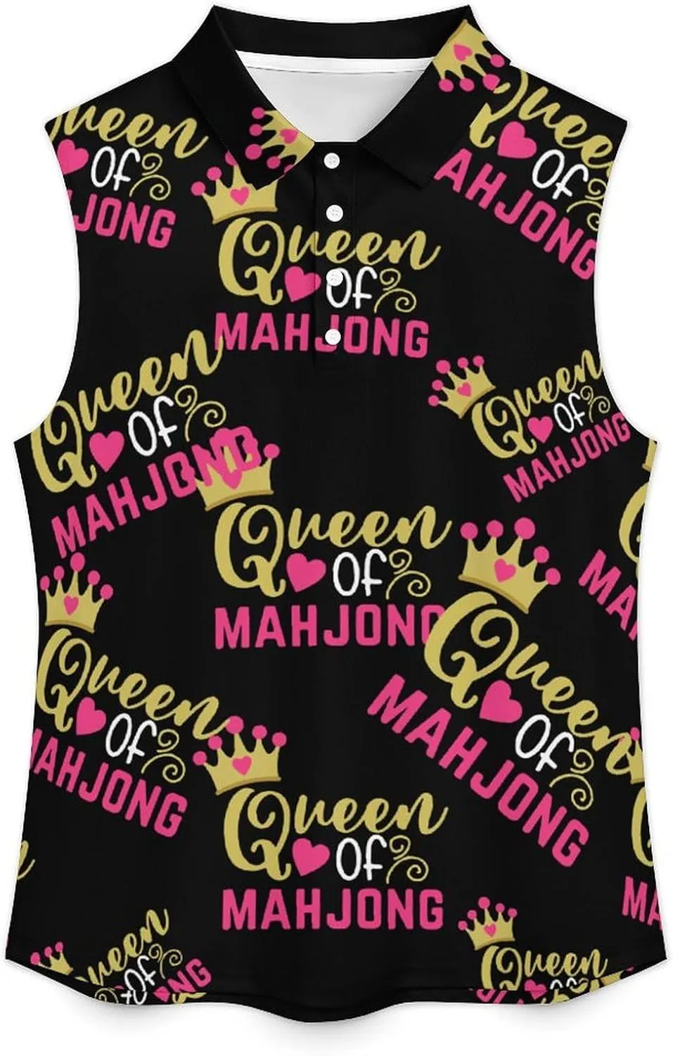 Mahjong Queen Women's Sleeveless Golf Polo Shirts Athletic Tank Tops