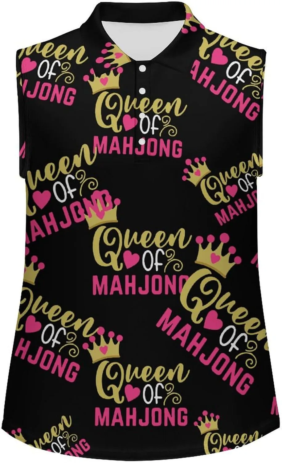 Mahjong Queen Women's Sleeveless Golf Polo Shirts Athletic Tank Tops