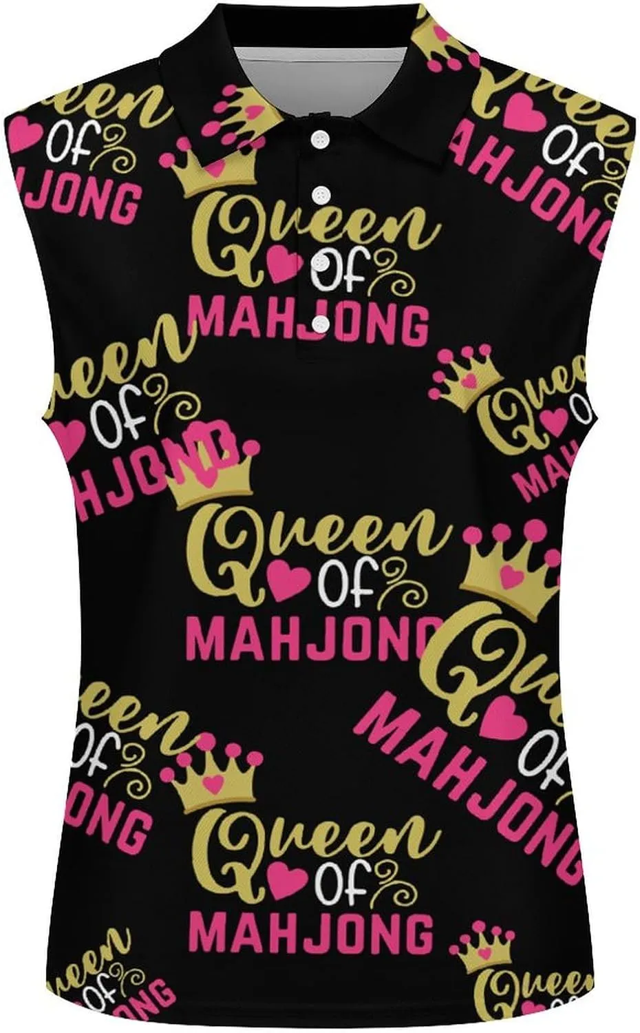 Mahjong Queen Women's Sleeveless Golf Polo Shirts Athletic Tank Tops