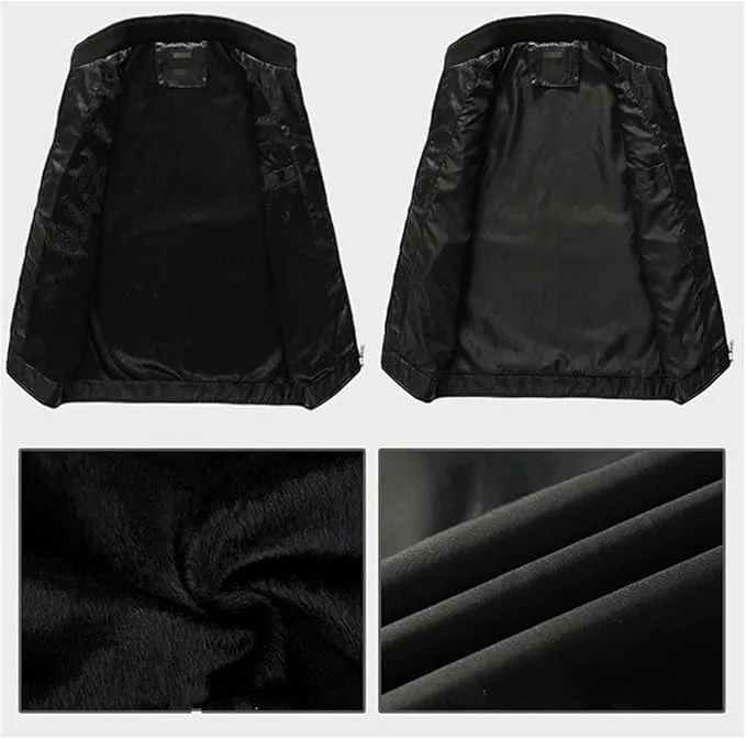 Maiyifu-GJ Men's Casual Zip Up Slim Bomber Faux Leather Jacket Motorcycle Biker Jackets Fashion Leather Jackets Coat