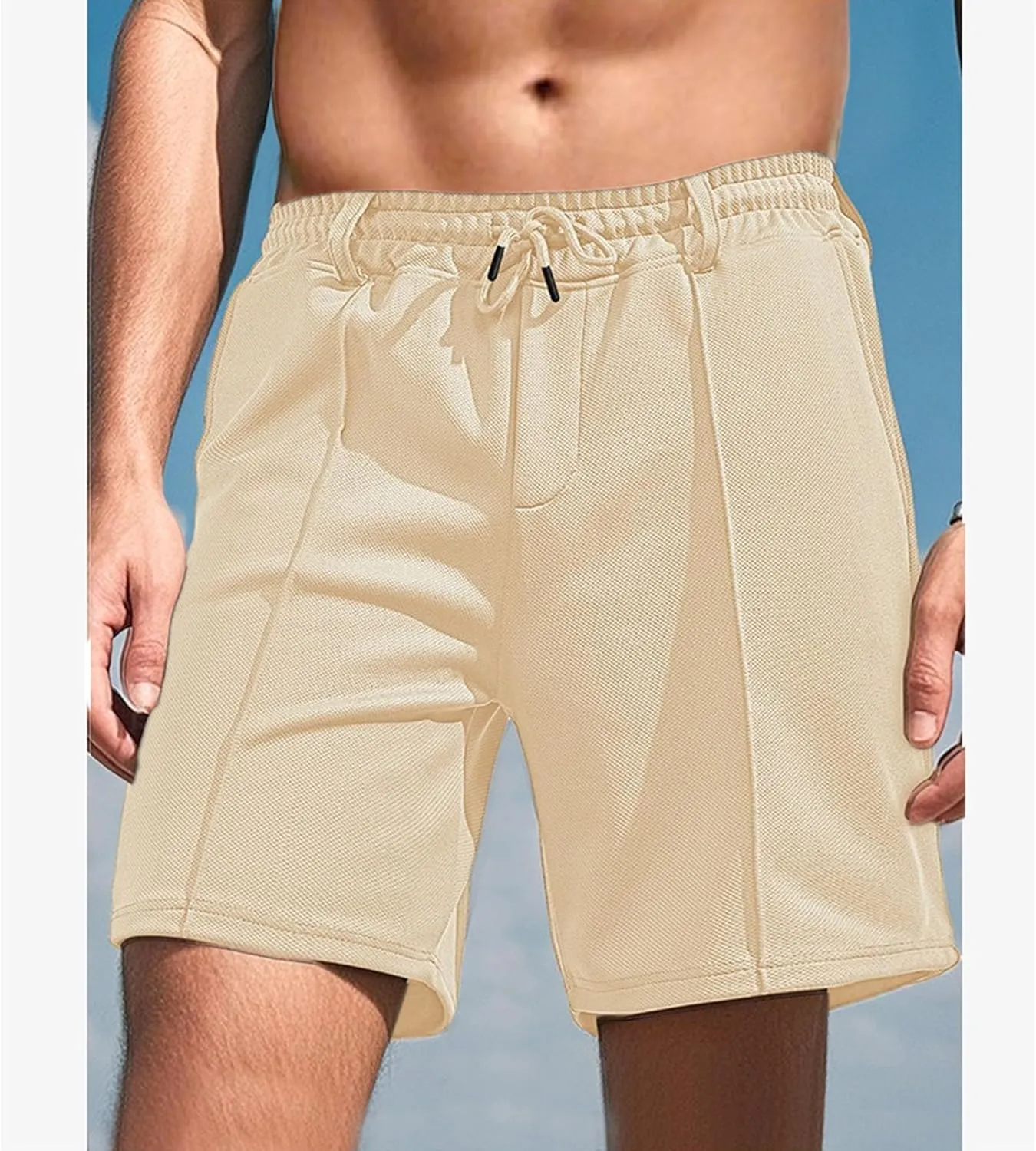 Maiyifu-GJ Men's Gym Workout Shorts Cotton Casual Elastic Waist Drawstring Athletic Running Shorts Summer Jogger Short Pants