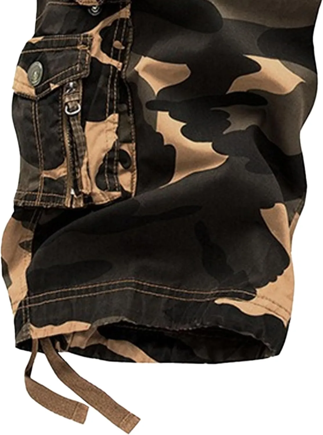 Maiyifu-GJ Men's Multi-Pockets Cargo Shorts Casual Cotton Twill Camo Cargo Shorts Lightweight Camouflage Hiking Short Pants